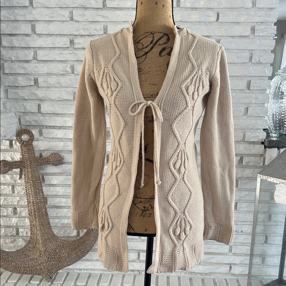 Max Studio Sweaters - Max Studio Cream Open-Front Cardigan Sz S